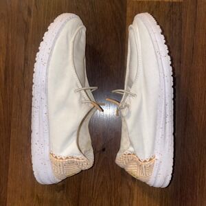 Hey Dude Wendy Chambray White Sand Women's Loafer Casual‎ Shoes Size 6